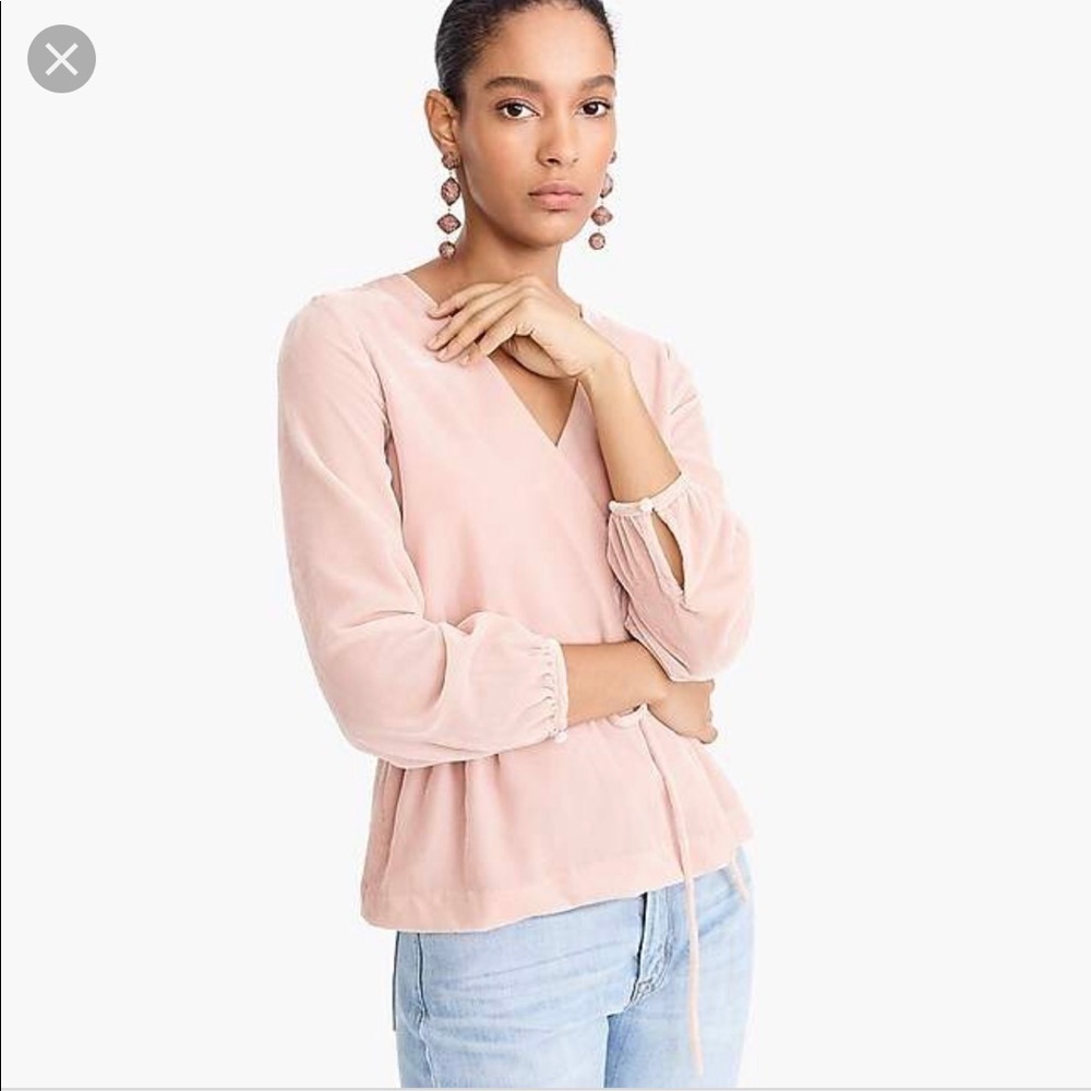 JCrew Velvet Faux Wrap Top